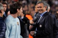 کاریکاتور از وضعیت مسی ، ام باپه و مورینیو در سال 2009