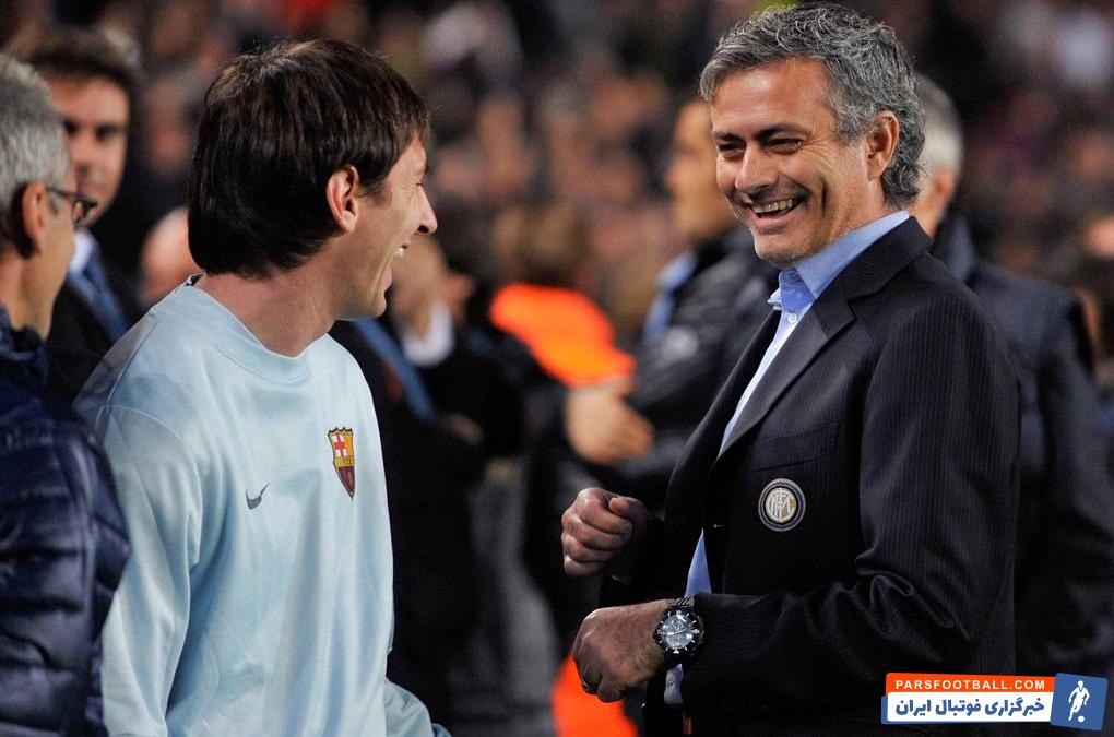 کاریکاتور از وضعیت مسی ، ام باپه و مورینیو در سال 2009