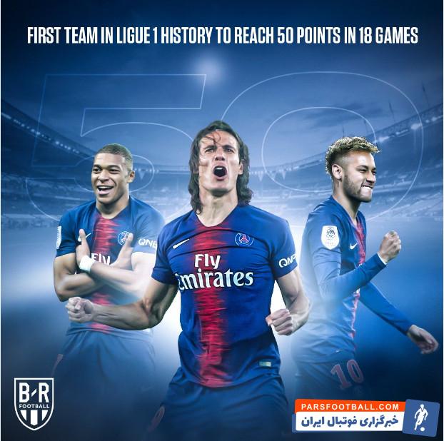 رسیدن پاری سن ژرمن به 50 امتیاز در 18 بازی