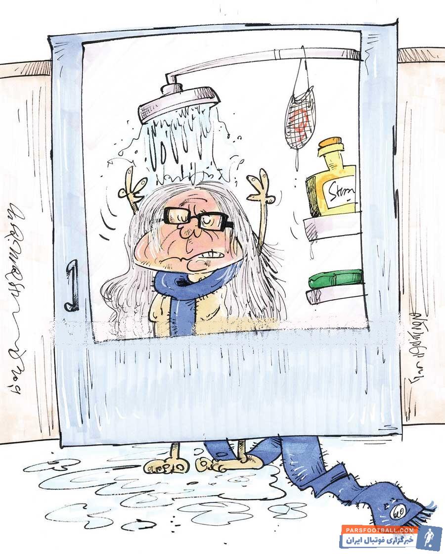 برخی رسانهها به این موضوع توجه کرده بودند که با وجود گرم شدن هوا، شفر همچنان به شال پشمی استقلال وفادار است؛ نکتهای که سوژه کارتون برای شفر شد.