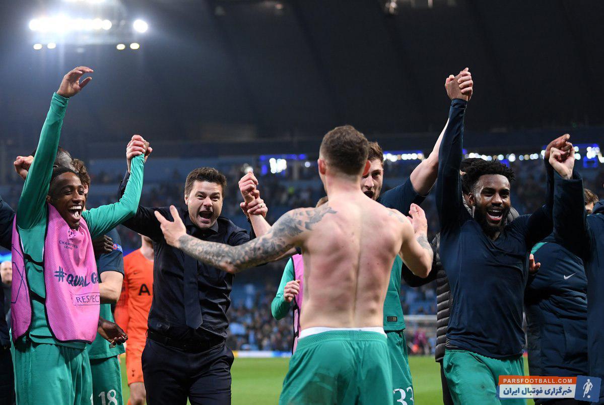 بازیکنان تاتنهام پس از صعود به مرحله نیمه نهایی لیگ قهرمانان اروپا اینگونه خوشحالی کردند تاتنهام پس از 57 سال به نیمه نهایی صعود کرد.