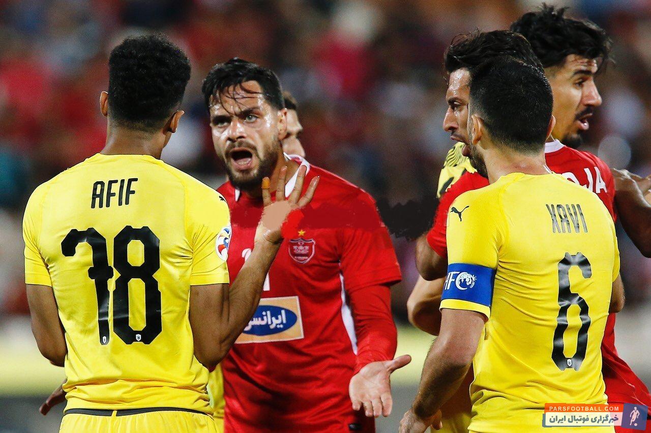 بازیکنان تیم پرسپولیس روز گذشته چند بار با السدی ها درگیر شدند که ماحصل آن سه کارت زرد برای شجاع خلیل زاده ، بیرانوند و ترابی در پرسپولیس بود.