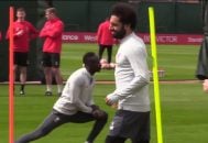 تمرین بازیکنان لیورپول قبل از دیدار برابر بارسلونا در لیگ قهرمانان اروپا