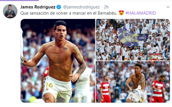 خامس ستاره کلمبیایی رئال مادرید موفق شد دروازه گرانادا را در لحظات پایانی باز کند بعد از اولین گل پس از بازگشت دوباره، خامس همه کار کرد.