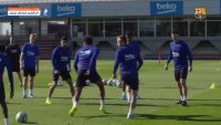 بارسلونا ، تمرین ستاره های بارسلونا برای آمادگی دیدار برابر ایبار در لالیگا