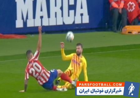 تصاویری از مصدومیت جرارد پیکه در دیدار برابر اتلتیکومادرید