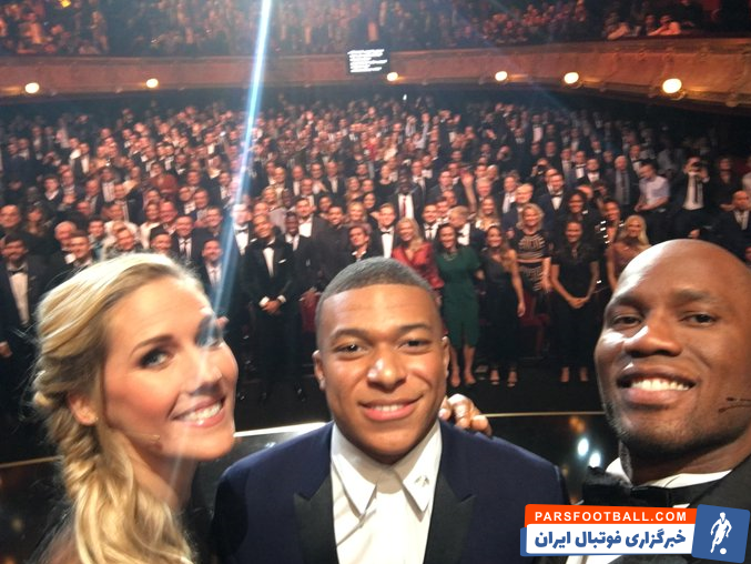 توپ طلا ؛ تصاویری از عکس یادگاری دروگبا در کنار کیلین ام باپه