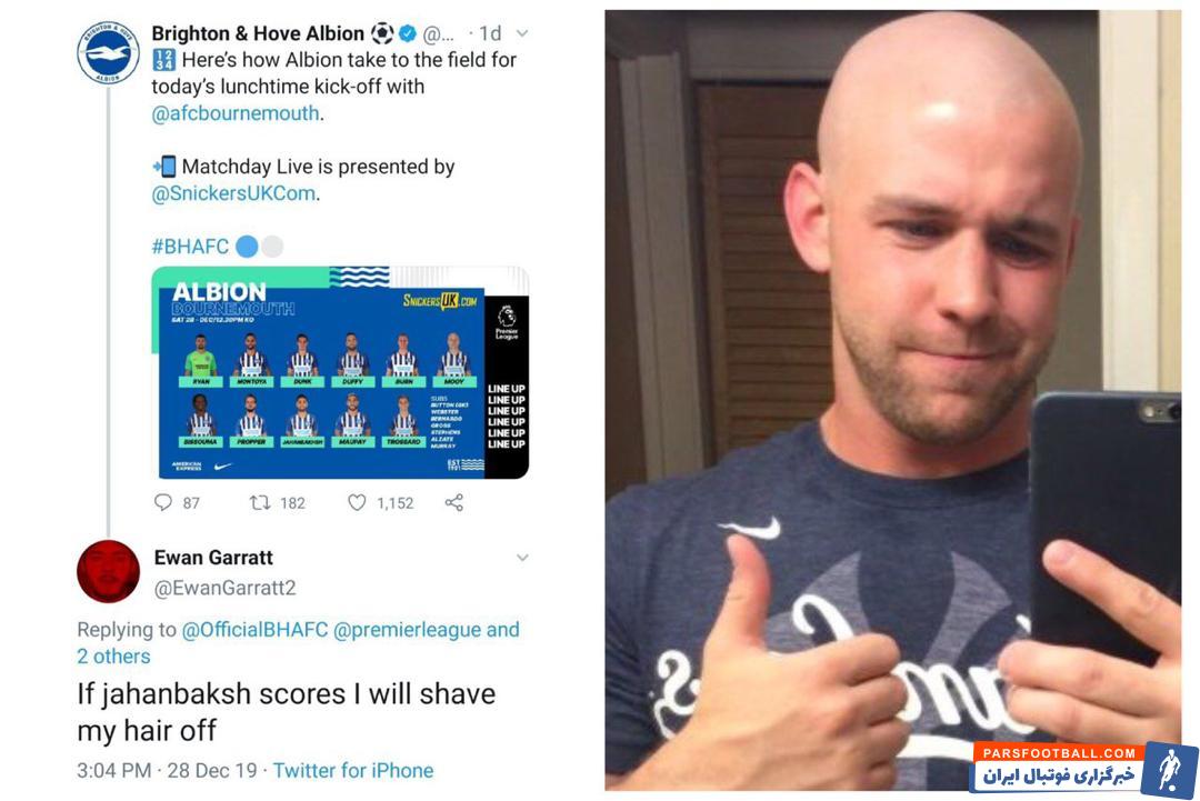 علیرضا جهانبخش لژیونر ایرانی برایتون پس از ۱۹ هفته دوباره به ترکیب اصلی برایتون رسید علیرضا جهانبخش موفق شد در بازی مقابل بورنموث گلزنی کند.