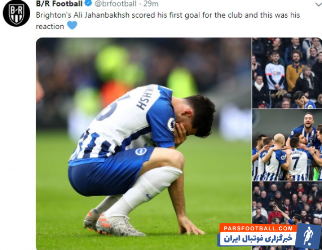 بارتاب اشک های جهانبخش پس از اولین گل برای برایتون در رسانه های مهم جهان