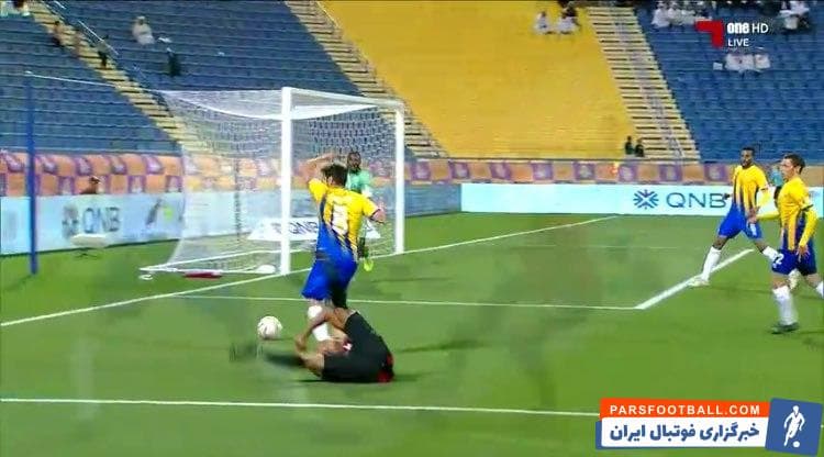 قطر ؛ مهارت یاسین براهیمی در تمارض و فریب داور برای گرفتن پنالتی