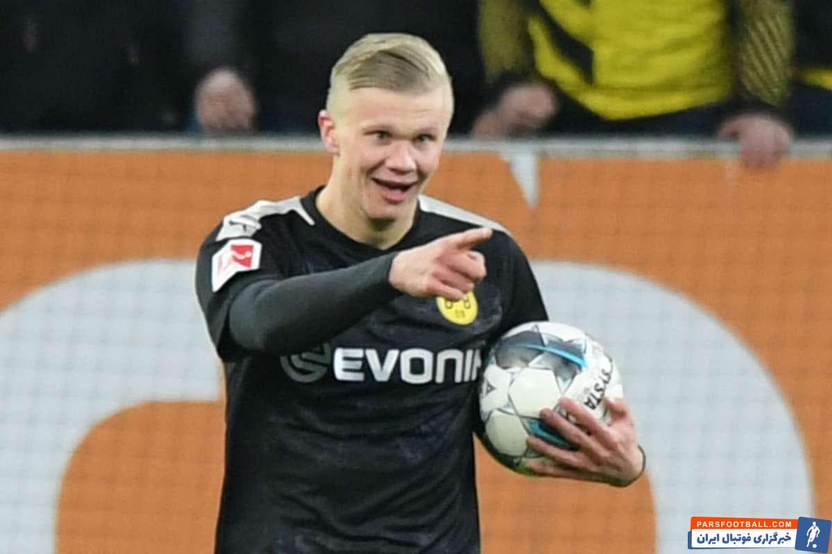 هالند ؛ هت تریک ارلینگ هالند برای دورتموند در دیدار برابر آگزبورگ