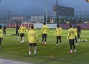 تمرین بارسلونا پیش از دیدار برابر ختافه