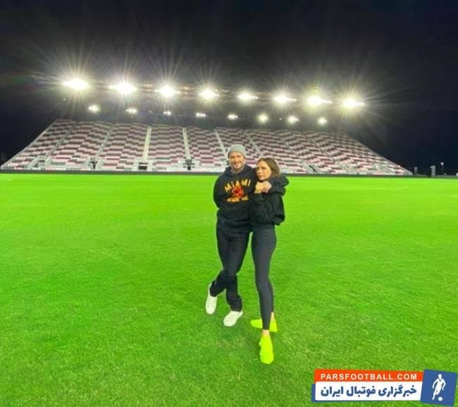 خانواده دیوید بکام که برای تماشای اولین دیدار تیم او اینتر میامی در لیگ MLS دعوت شده بودند به عکس گرفتن در ورزشگاه خالی اکتفا کردند.