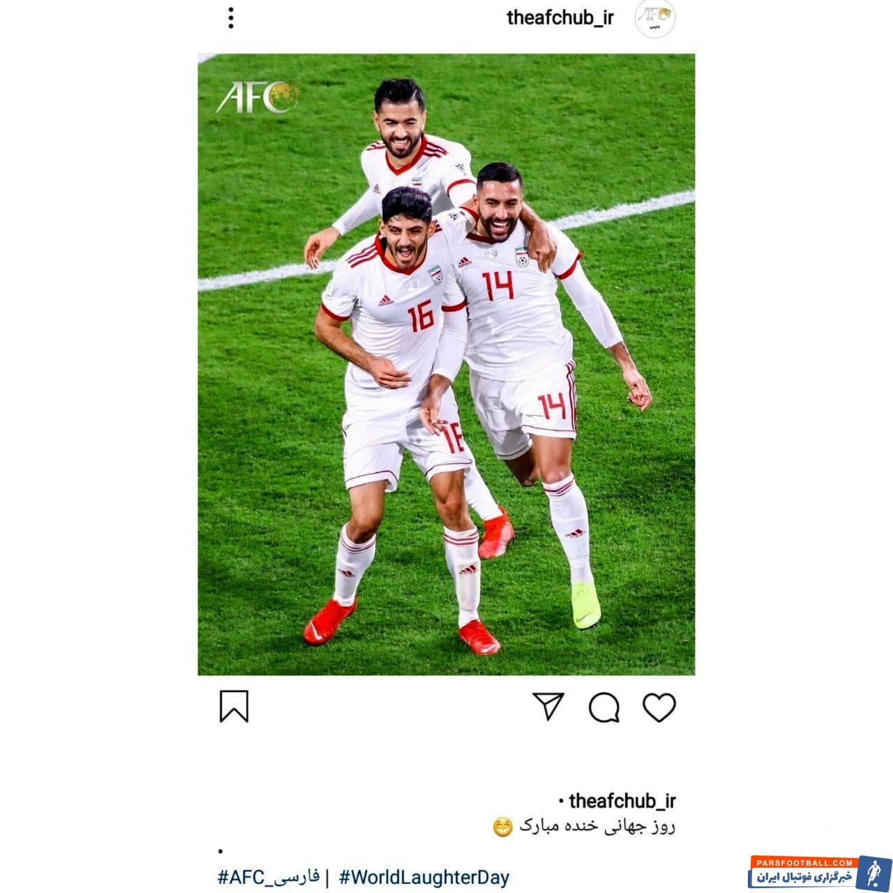 کنفدراسیون فوتبال آسیا با انتشار تصویری از مهدی ترابی و پژمان منتظری به همراه سامان قدوس روز جهانی لبخند را تبریک گفته است.