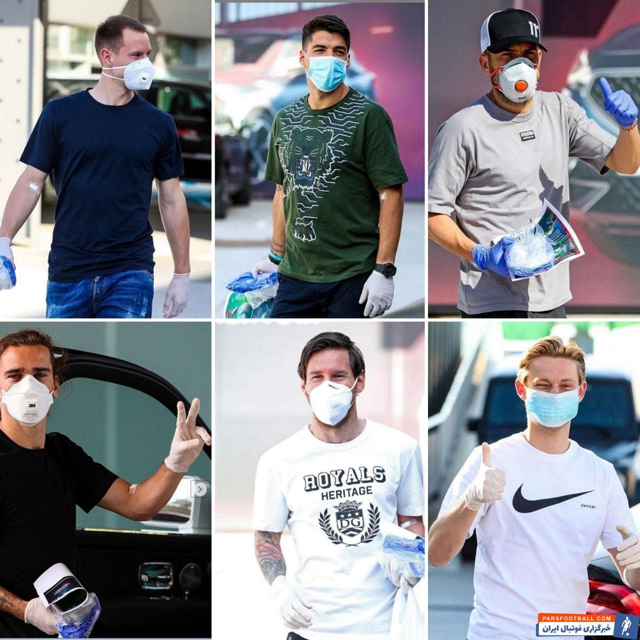 حضور ستاره های بارسلونا در مقر باشگاه برای دادن تست کرونا