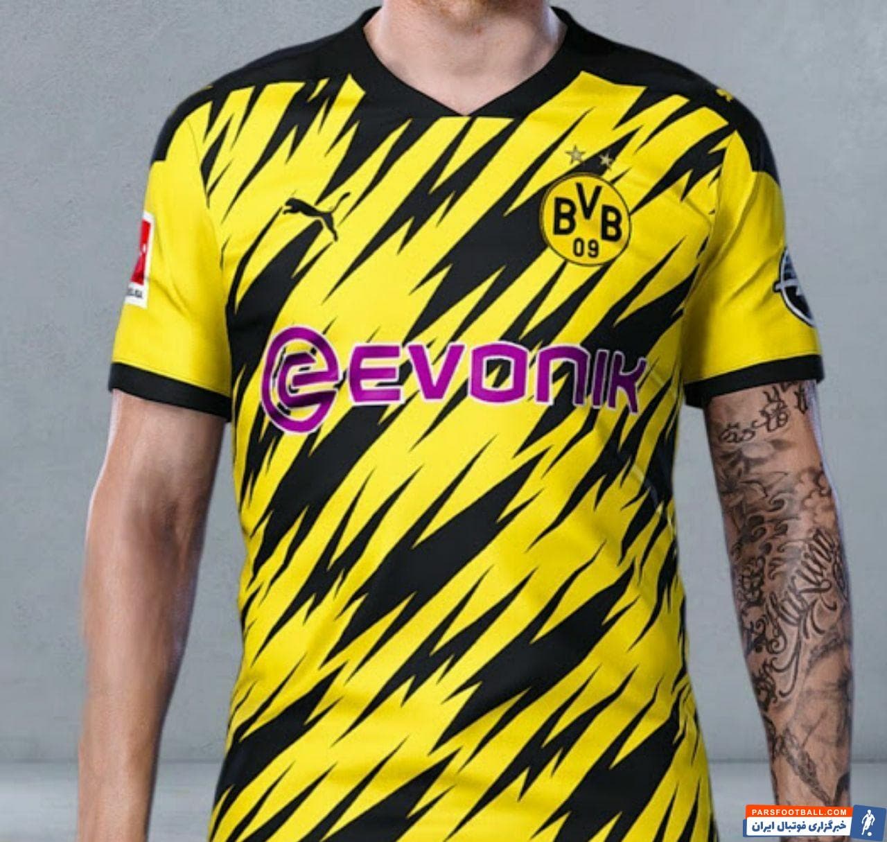 انتشار طرح پیراهن اول فصل آینده دورتموند توسط فوتی هدلاینز