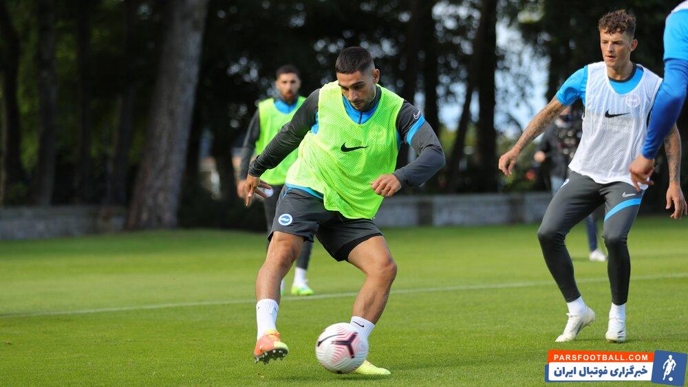 جهانبخش بعد از تغییر چهره در تمرین برایتون/عکس