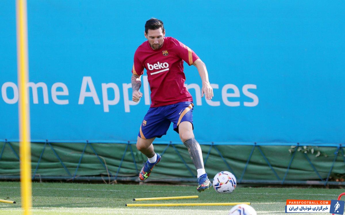 مسی در تمرین بارسا 2