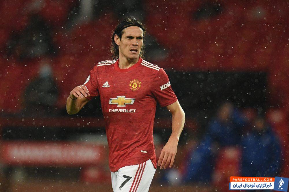 ادینسون کاوانی در اولین بازی خود برای منچستریونایتد تا آستانه گلزنی پیش رفت.