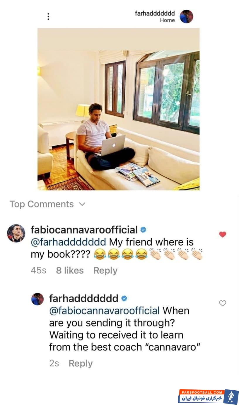 آخرین پست منتشر شده توسط فرهاد مجیدی او را در حال کار با لپتاپ در شرایطی نشان میدهد که چند کتاب فوتبالی هم پیرامون او به چشم می خورد.