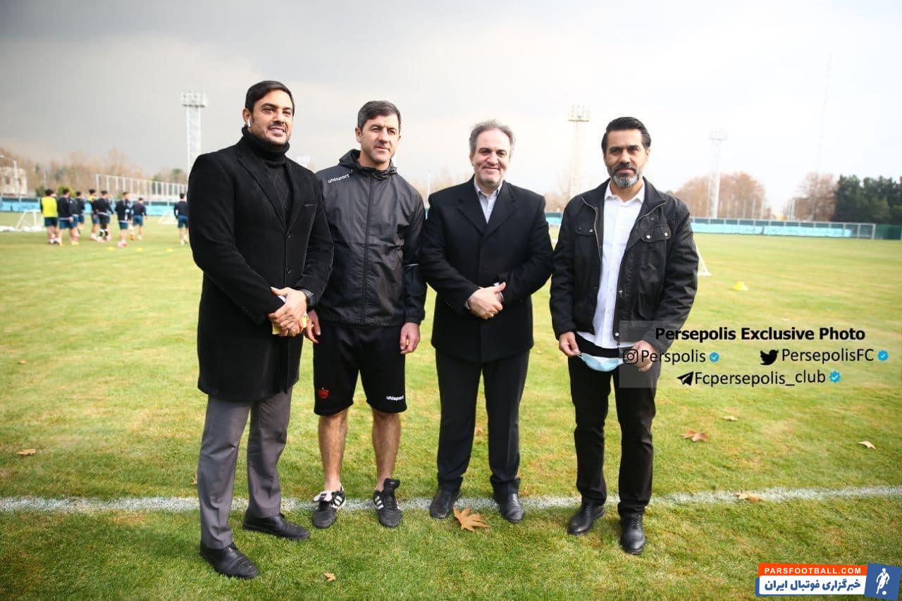 حضور شهردار تهران در تمرین پرسپولیس