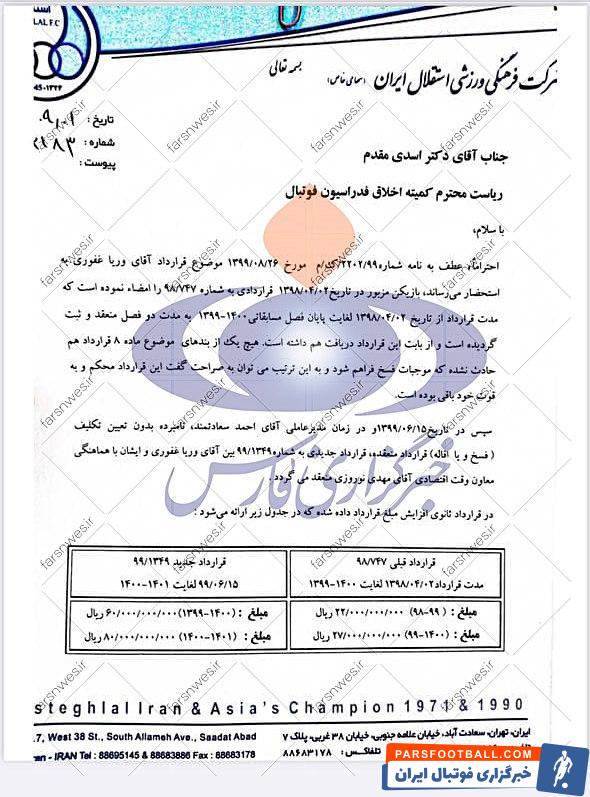 پس از اینکه وریا غفوری در هنگام تعویض در بازی مقابل نساجی با حالتی عصبانی استادیوم را ترک کرد، جریان هدفمندی در حال تخریب وی است.