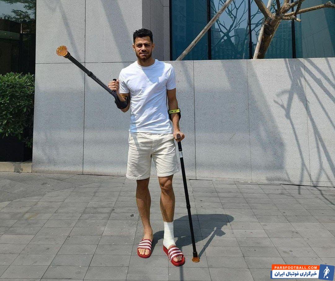 مصدومیت مرتضی پورعلی گنجی در بازی دوستانه شنزن چین