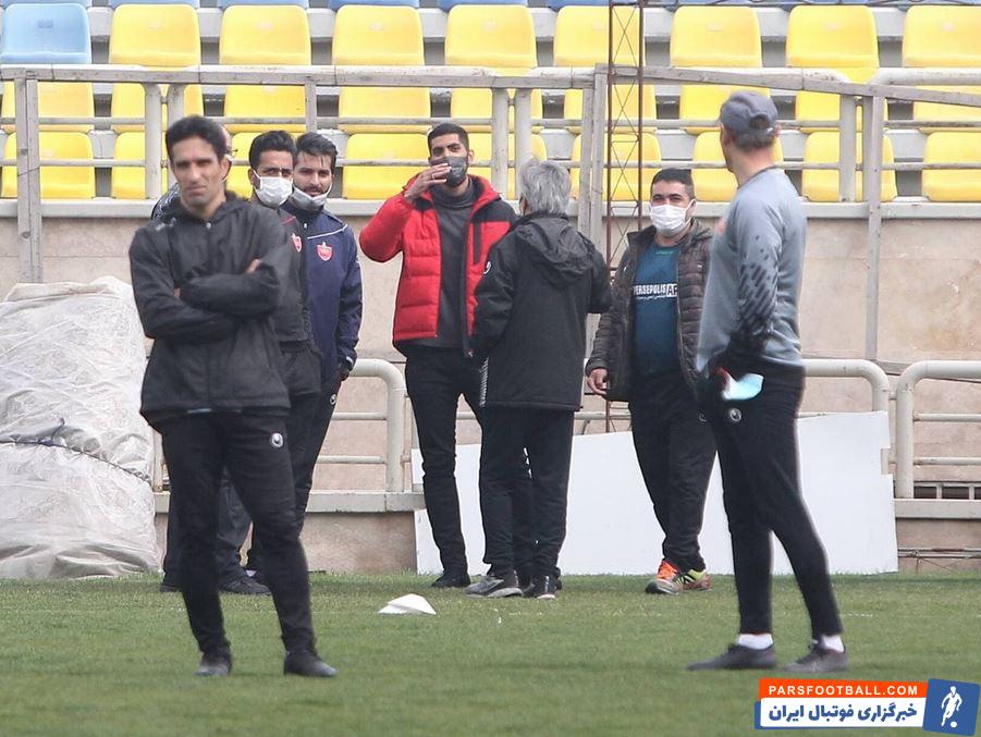 گزارش تمرین امروز دوشنبه 25 اسفند پرسپولیس : حضور محمد انصاری با لباس شخصی و کری شیری و عالیشاه