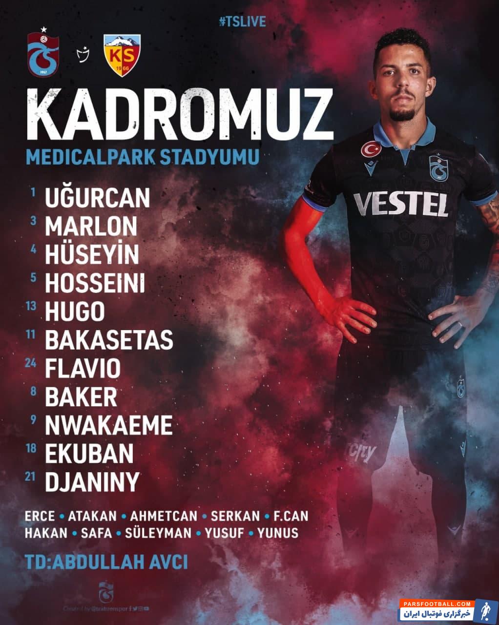 بازگشت مجید حسینی به ترکیب اصلی ترابزون اسپور در بازی مقابل کایسری اسپور