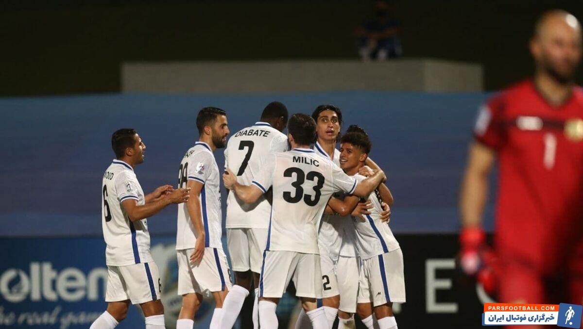 محمد نادری روی پاس گل زیبای قایدی در وقتهای پایانی نیمه اول مقابل الشرطه عراق گلزنی کرد تا آبیهای تهران برنده به رختکن بروند.