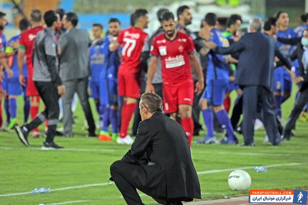 یحیی گلمحمدی با وجود جوش و خروشش در طول 90 دقیقه، در لحظه درگیری دقیقه 90+5 خود را دور از درگیریها نگه داشت.