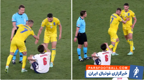 آندری یارمولنکو در جریان شکست سنگین 4-0 تیم ملی اوکراین مقابل انگلیس، در حرکتی عجیب یارمچوک هم تیمی خود را از کمک به هری مگوایر منصرف ساخت.