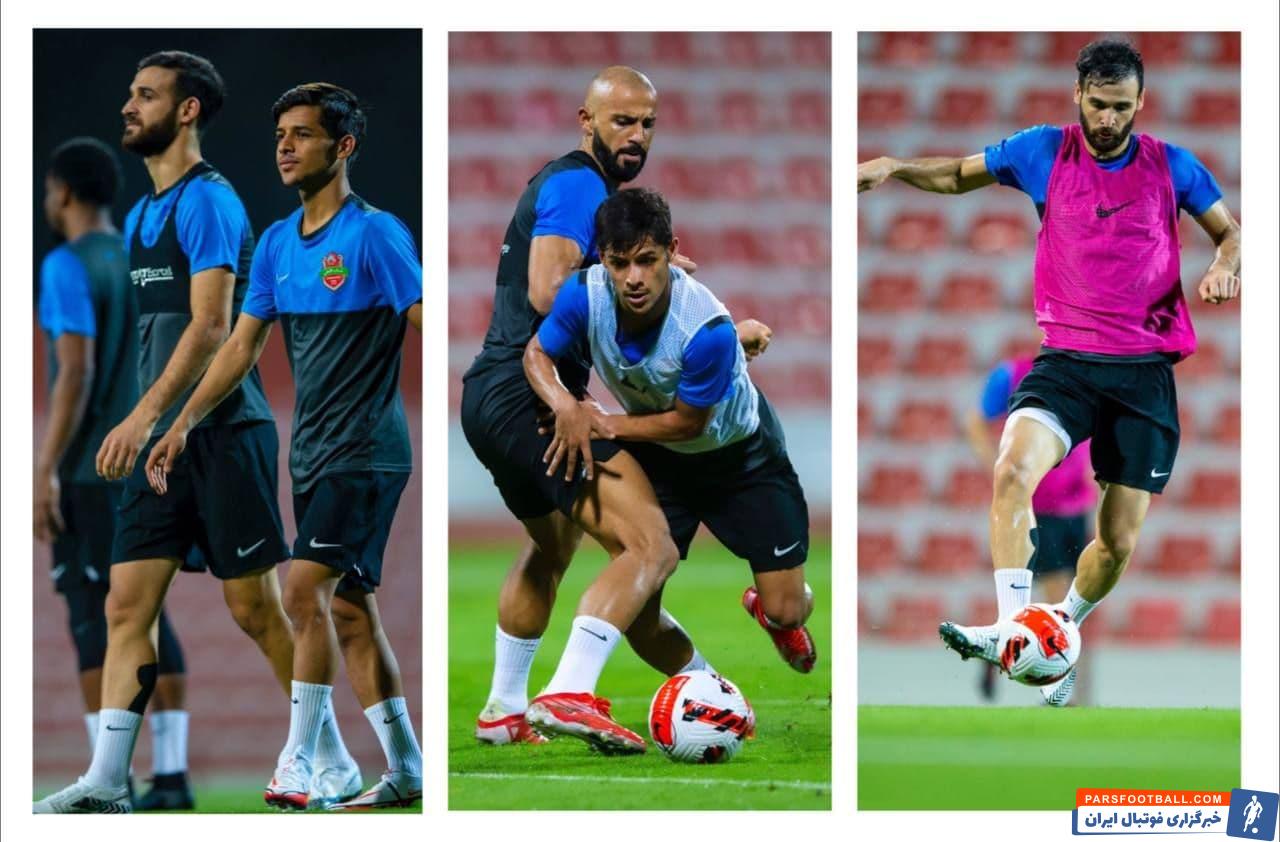 تمرین شباب الاهلی امارات با حضور احمد نوراللهی و مهدی قایدی