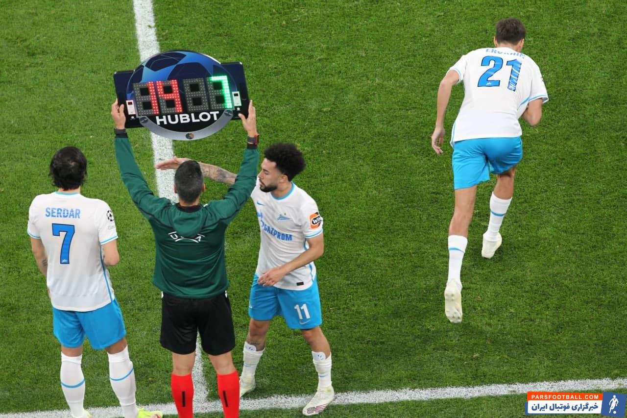 سردار آزمون در دقیقه ۷۵ به جای کوژیائف، زننده گل دوم زنیت وارد زمین شد که پس از این تغییر و هجومیتر شدن سیستم این تیم، آنها توسط سوتورمین