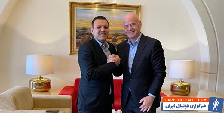 اینفانتینو با پاسخ مثبت به دعوت رئیس فدراسیون فوتبال ایران اعلام کرد که اواخر ژانویه یا اویل فوریه ۲۰۲۲ به ایران سفر خواهد کرد.