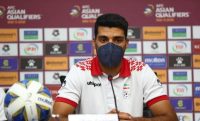 مهدی طارمی مهاجم تیم ملی ایران در کنفرانس خبری پیش از دیدار با سوریه شرکت کرد