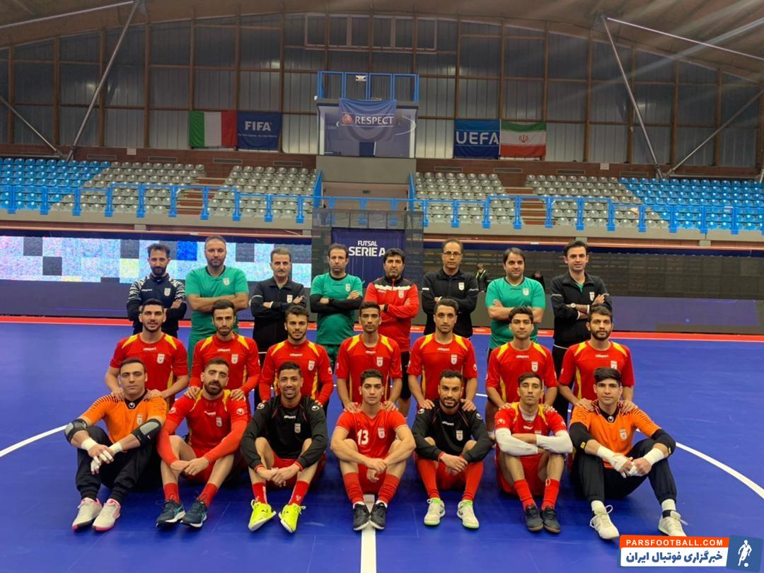 اولین تمرین تیم ملی فوتسال ایران در ایتالیا در دمای منفی 5 !